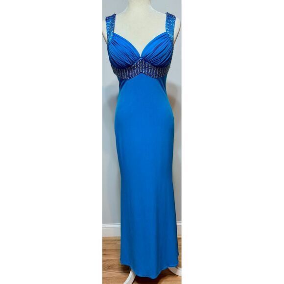 Y2K Cache Babydoll Prom Dress‎ Sz 6 Vintage 90s Crystal Beaded Gown Millennium - Picture 1 of 9